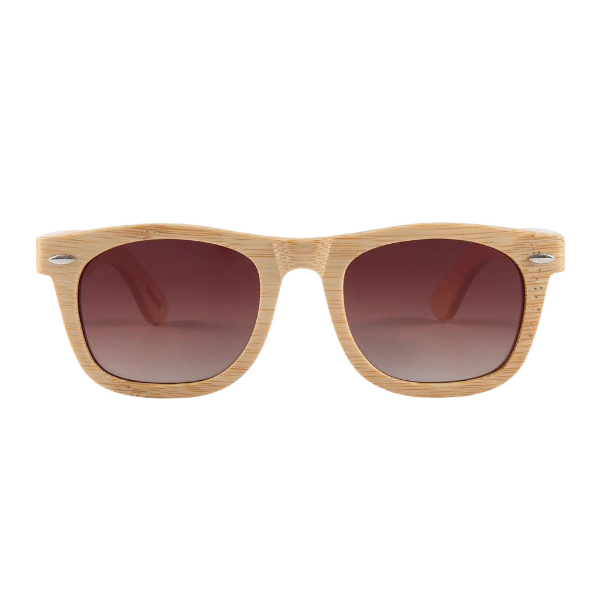 BOSQUE Sol Madera Bambus Sonnenbrille, 45-Grad Schrägansicht, braune Gläser