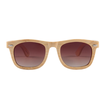 BOSQUE Sol Madera Bambus Sonnenbrille, 45-Grad Schrägansicht, braune Gläser